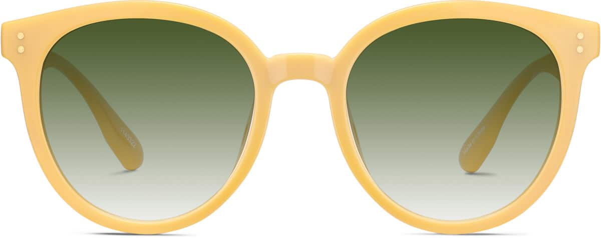 Front view of Premium Round Sunglasses  1143322 in Yellow