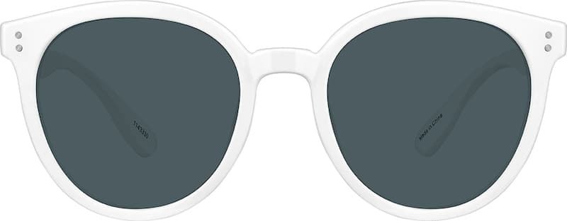 White Premium Round Sunglasses 