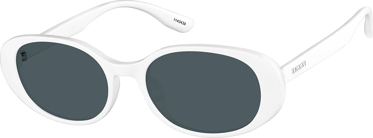 Angle view of Oval Sunglasses 1143430 in White