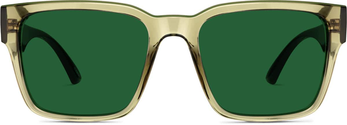 Front view of Square Sunglasses 1143624 in Green