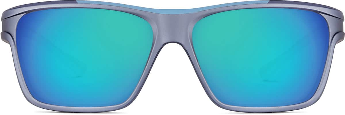 Front view of Premium Rectangle Sunglasses 1143716 in Blue