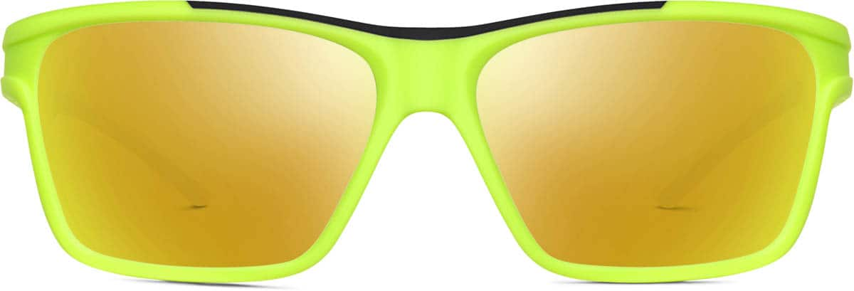 Front view of Premium Rectangle Sunglasses 1143724 in Yellow