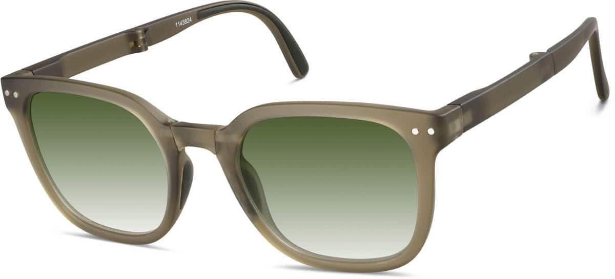 Angle view of Foldable Square Sunglasses 1143824 in Green