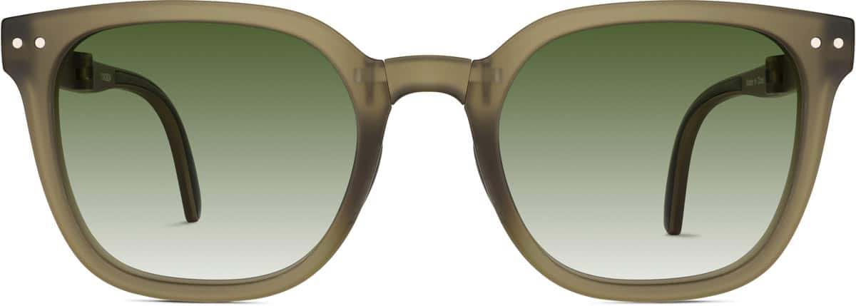 Front view of Foldable Square Sunglasses 1143824 in Green