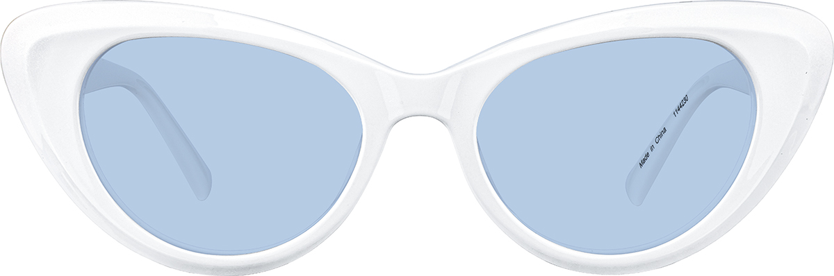 White Cat-Eye Sunglasses