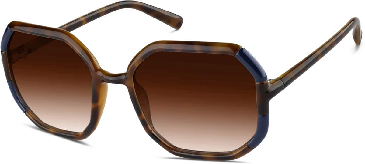 Angle view of Geometric Sunglasses 1144316 in Tortoiseshell