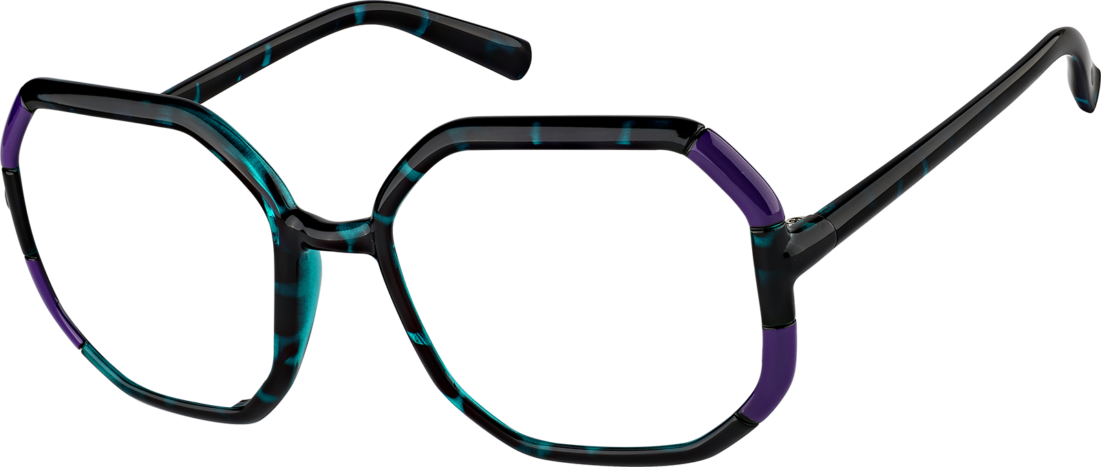 Black/Teal Geometric Sunglasses #1144317 | Zenni Optical
