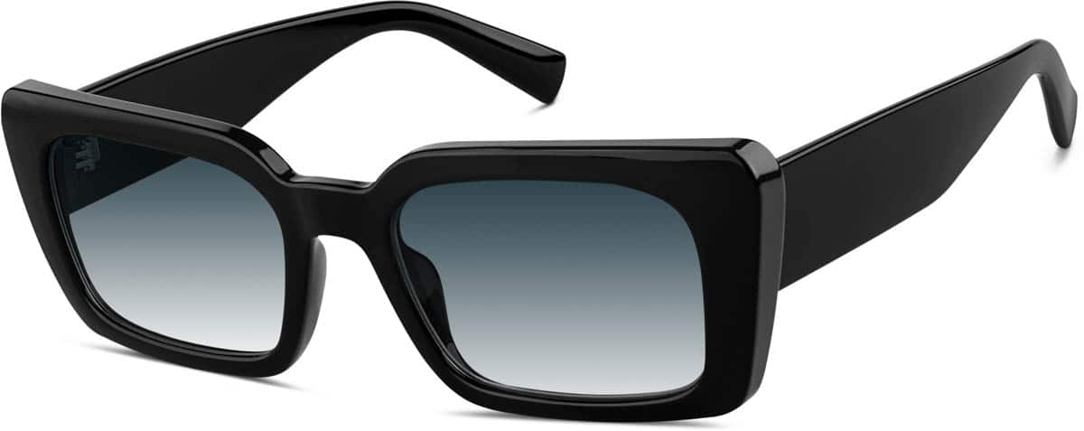 Angle view of Rectangle Sunglasses 1144421 in Black