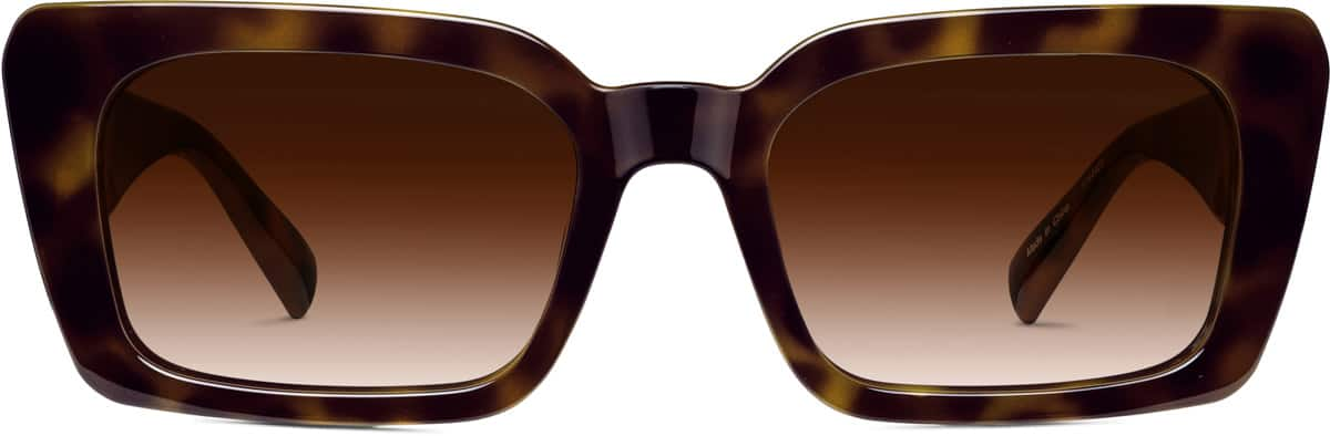 Front view of Rectangle Sunglasses 1144425 in Tortoiseshell