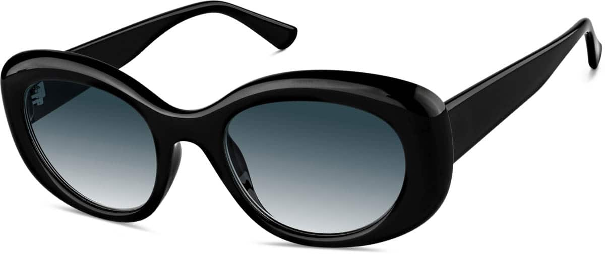 Angle view of Oval Sunglasses 1144521 in Black