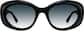 Front view of Oval Sunglasses 1144521 in Black thumbnail