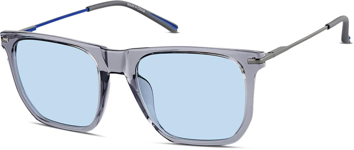 Angle view of Premium Square Sunglasses 1144912 in Gray