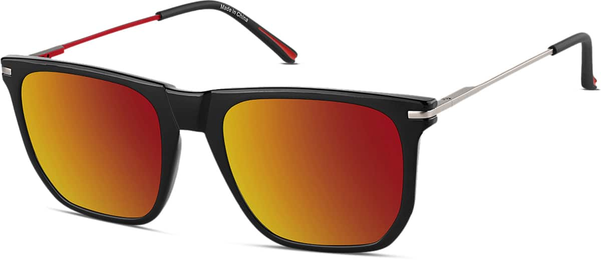 Angle view of Premium Square Sunglasses 1144921 in Black