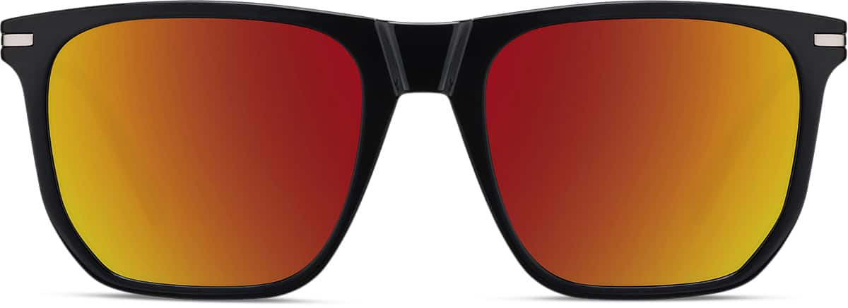 Front view of Premium Square Sunglasses 1144921 in Black