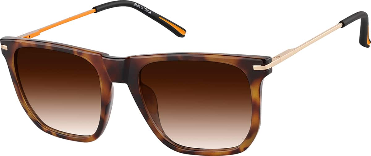 Angle view of Premium Square Sunglasses 1144925 in Tortoiseshell