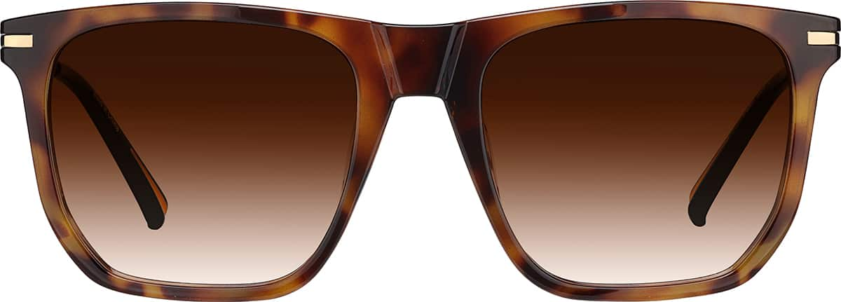 Front view of Premium Square Sunglasses 1144925 in Tortoiseshell