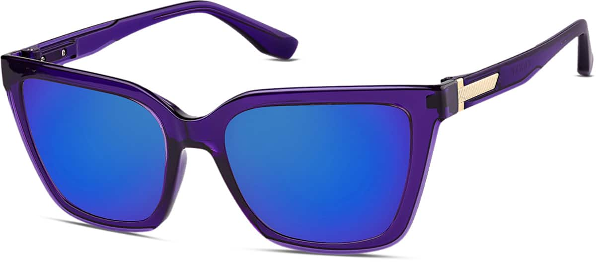 Angle view of Square Sunglasses 1145017 in Purple