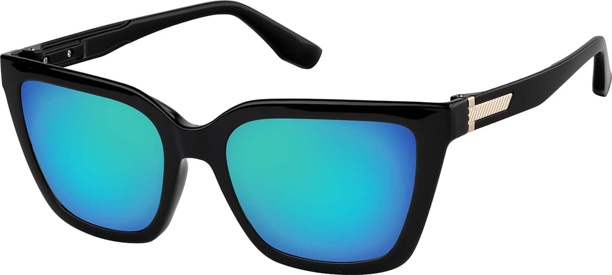 Angle view of Square Sunglasses 1145021 in Black