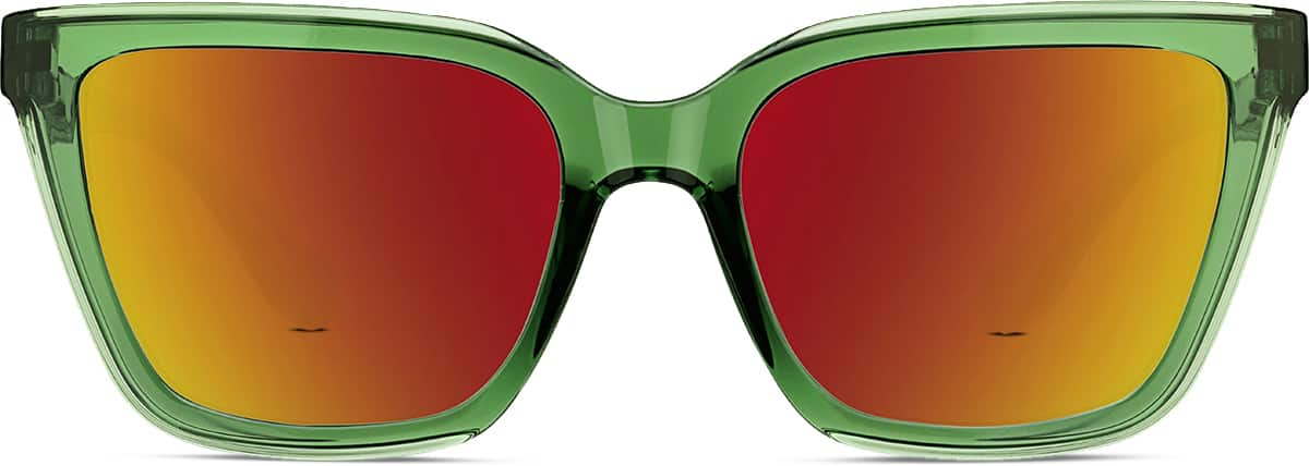 Front view of Square Sunglasses 1145024 in Green