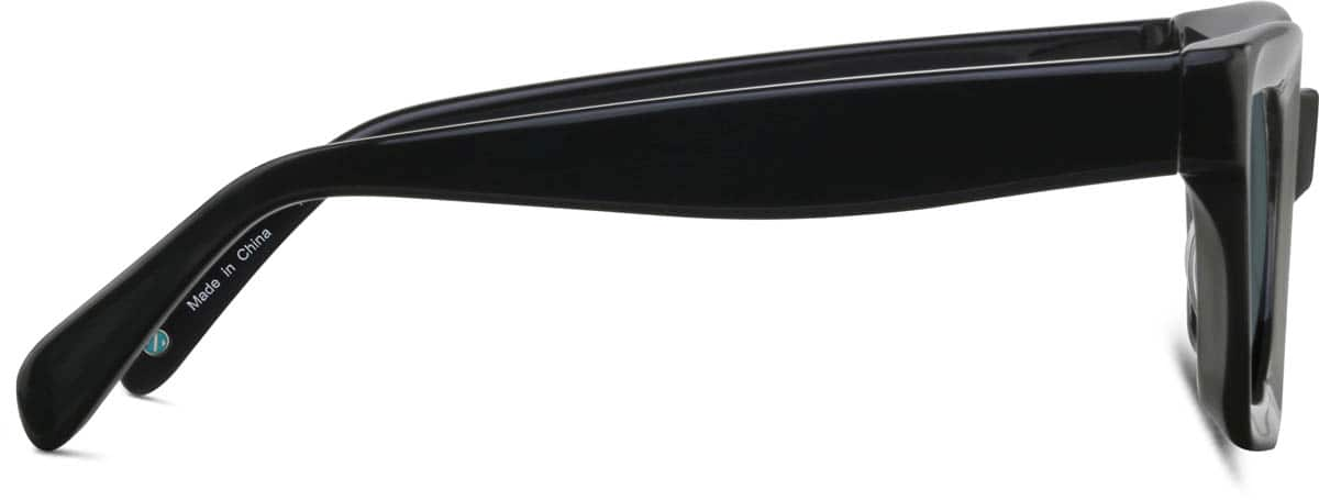 Side view of Premium Square Sunglasses 114621 in Black