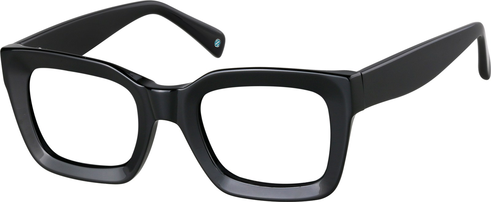 Angle view of Premium Square Sunglasses 114621 in Black