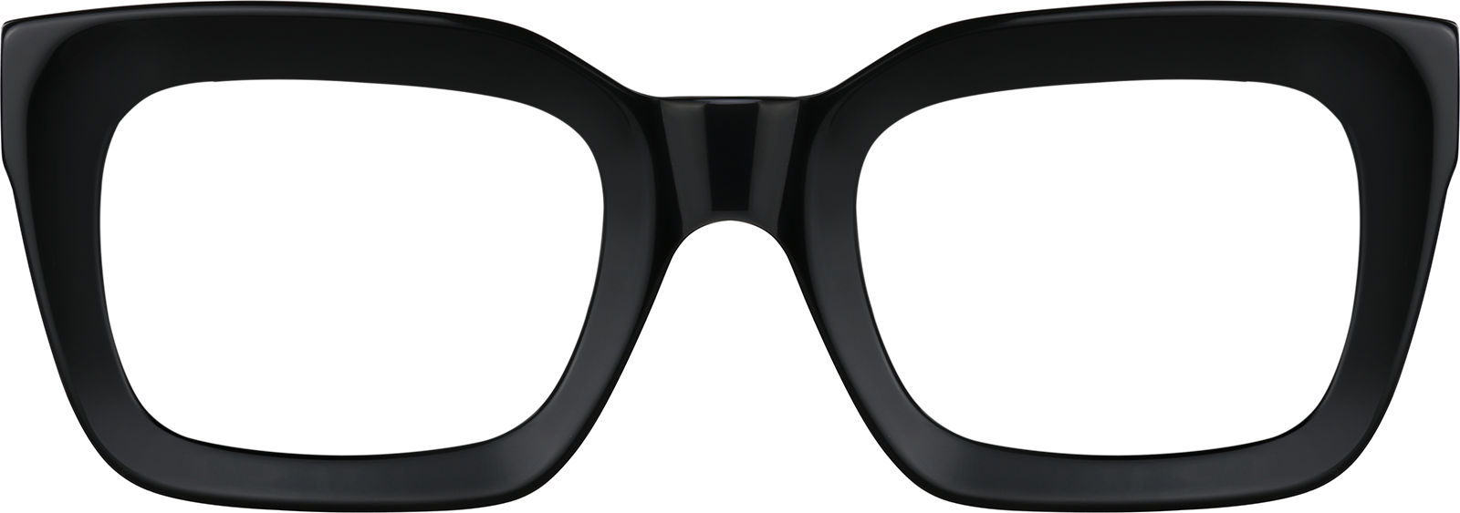 Front view of Premium Square Sunglasses 114621 in Black