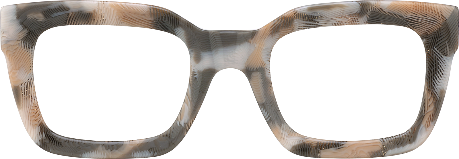 Front view of Premium Square Sunglasses 114639 in Blush Pattern