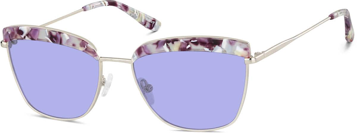 Angle view of Premium Square Sunglasses 1150317 in Purple