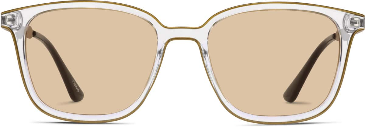 Front view of Premium Square Sunglasses 1150515 in Tawny