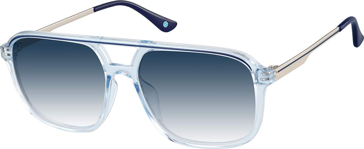 Zenni Aviator Sports Prescription Glasses White Plastic Full Rim Frame, Blokz Blue Light Glasses, 708830