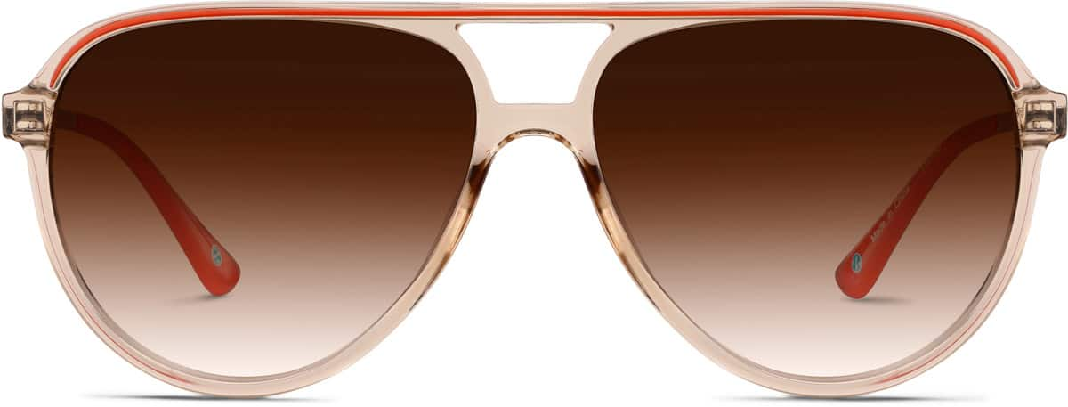 Front view of Premium Aviator Sunglasses 1151342 in Gold