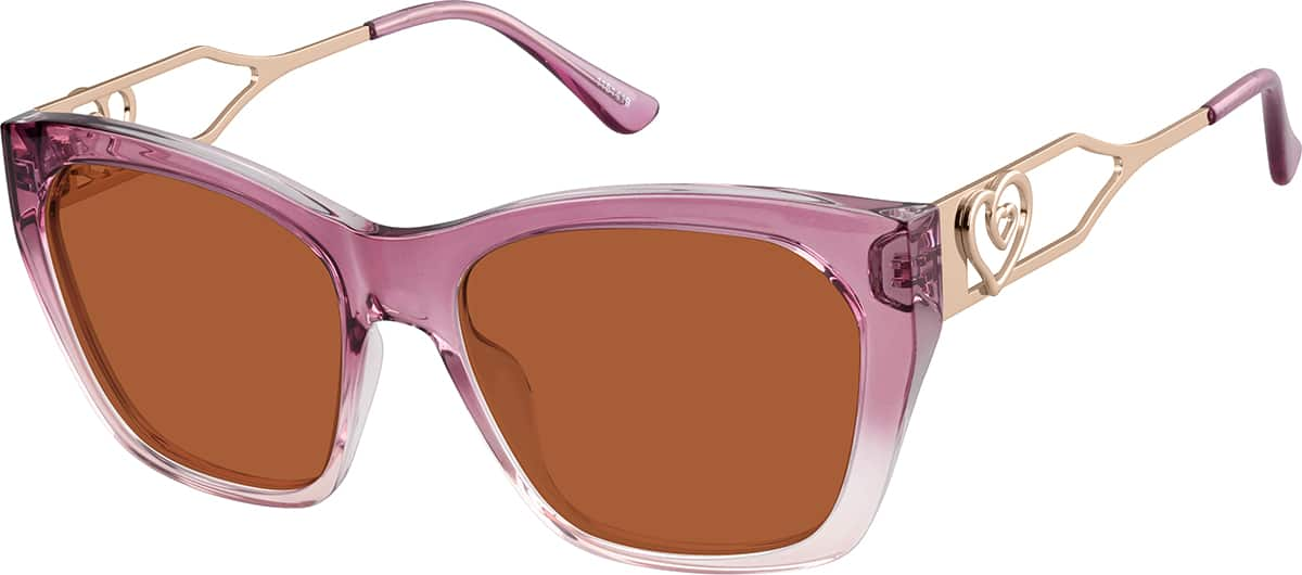 Angle view of Premium Square Sunglasses   1151419 in Pink