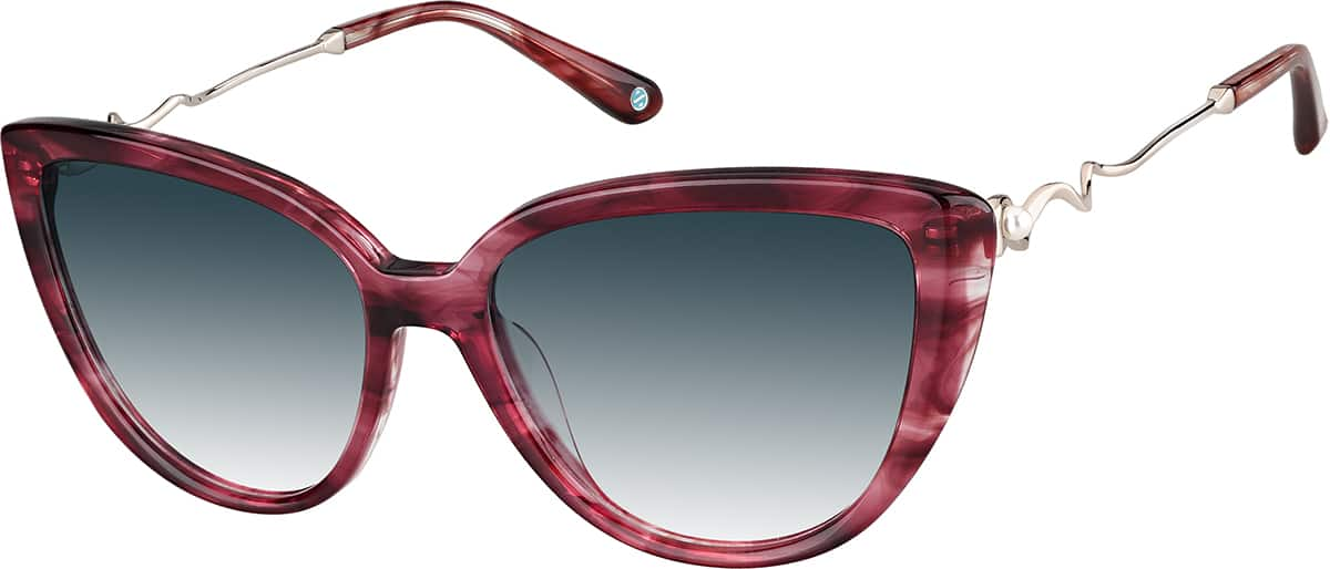 Angle view of Premium Cat-Eye Sunglasses 1151717 in Magenta