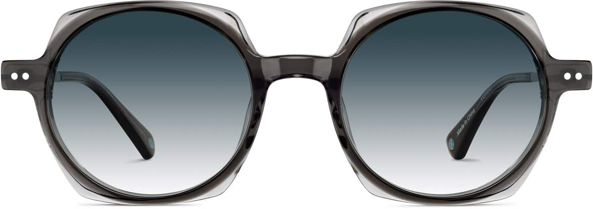 Front view of Premium Round Sunglasses 1151912 in Gray