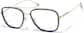 Angle view of Aviator Glasses 1152116 in Navy and Gold thumbnail