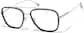Angle view of Aviator Glasses 1152121 in Black and Silver thumbnail