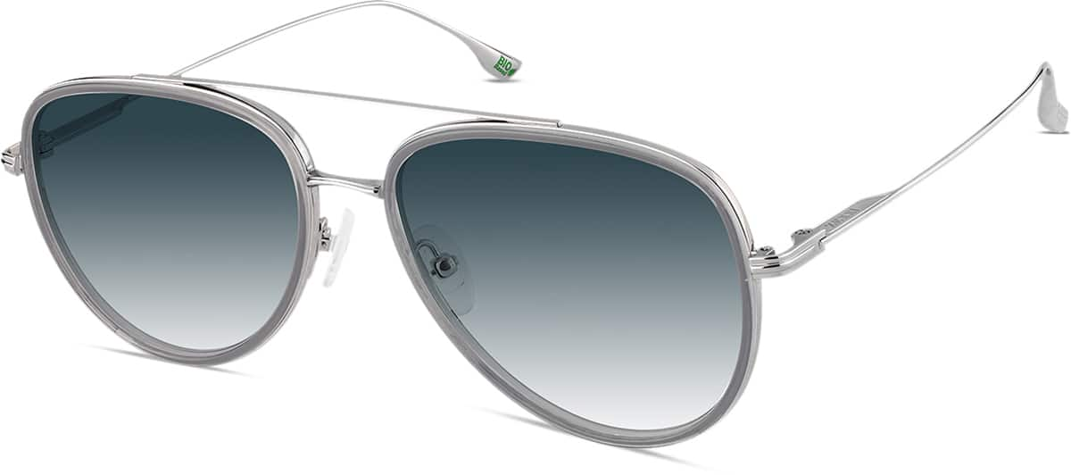 Angle view of Aviator Sunglasses 1152212 in Gray