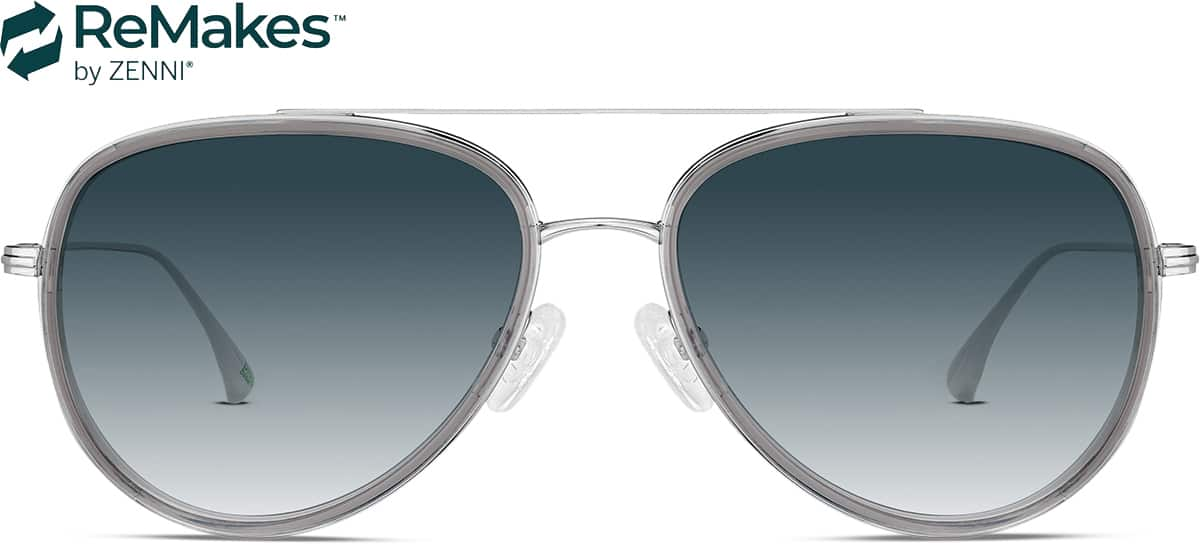 Front view of Aviator Sunglasses 1152212 in Gray