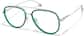 Angle view of Aviator Glasses 1152224 in Green and Silver thumbnail