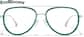 Front view of Aviator Glasses 1152224 in Green and Silver thumbnail