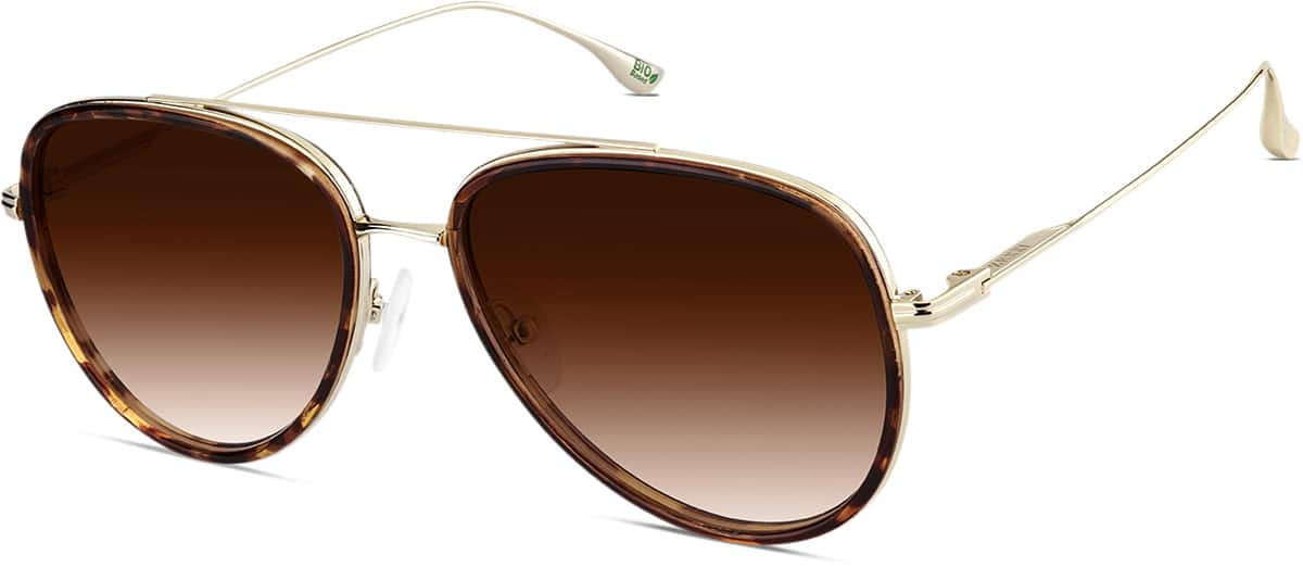 Angle view of Aviator Sunglasses 1152225 in Tortoiseshell