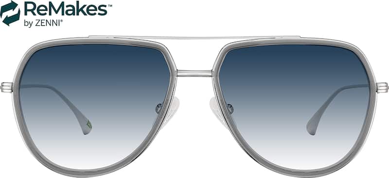 Gray Aviator Sunglasses