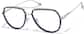 Angle view of Aviator Glasses 1152316 in Navy and Silver thumbnail