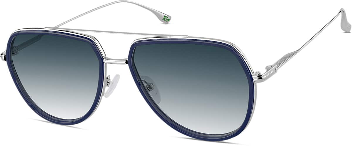 Angle view of Aviator Sunglasses 1152316 in Blue