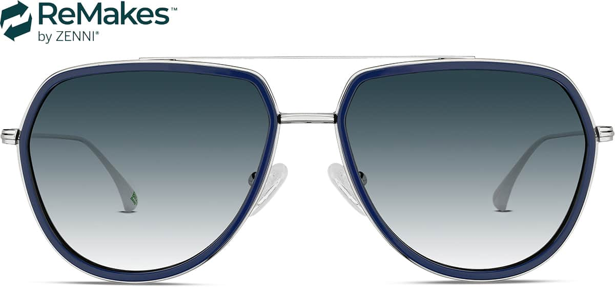 Front view of Aviator Sunglasses 1152316 in Blue