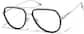 Angle view of Aviator Glasses 1152321 in Black and Silver thumbnail