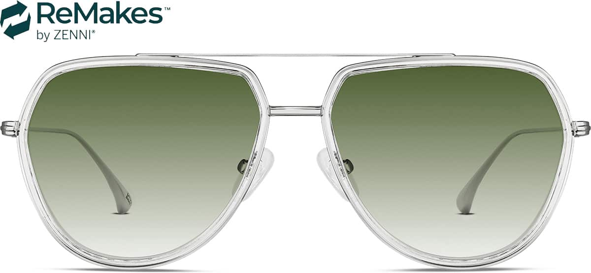 Front view of Aviator Sunglasses 1152323 in Clear