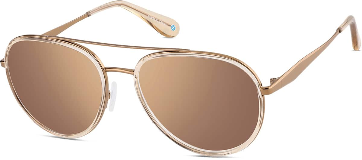 Angle view of Aviator Sunglasses 1152615 in Brown