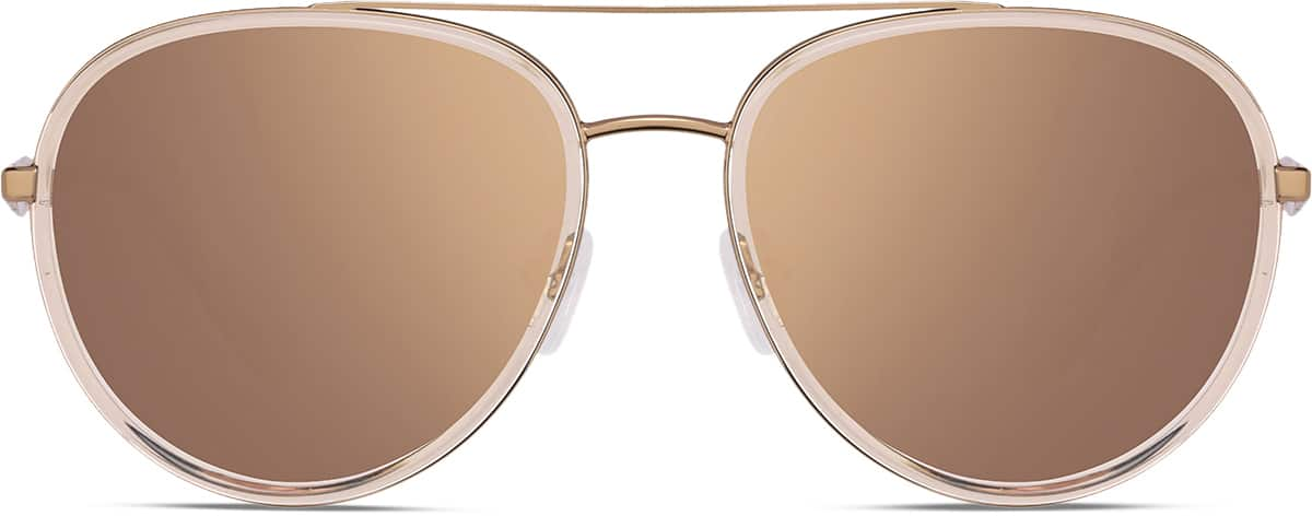 Front view of Aviator Sunglasses 1152615 in Brown