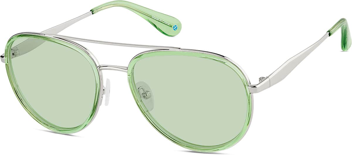 Angle view of Aviator Sunglasses 1152624 in Green